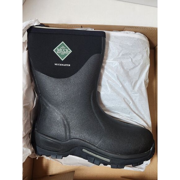 Muck Boot Muckmaster Fleece-Lined Waterproof Work Boot – Men’s Size 12, Black - Picture 3 of 11
